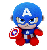 Huitich small superhero plush doll dressed in blue with red gloves and shield